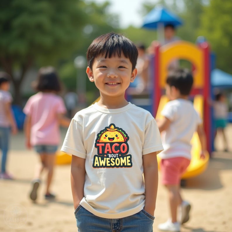 il_794xN.7035980757_91g8.jpg Taco ’Bout Awesome Kids T-Shirt - Image 1