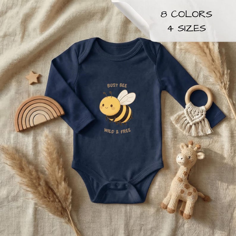 il_794xN.7850814605_7407.jpg Busy Bee Baby Bodysuit - Image 1