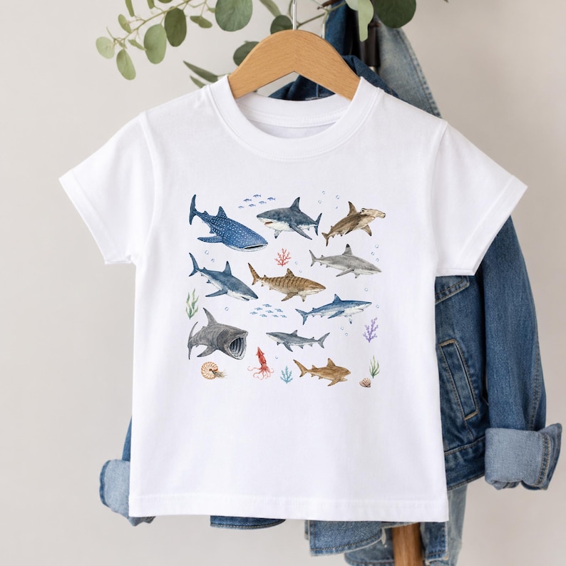 il_794xN.8185507188_g4lh.jpg Shark Species Toddler Shirt - Image 1